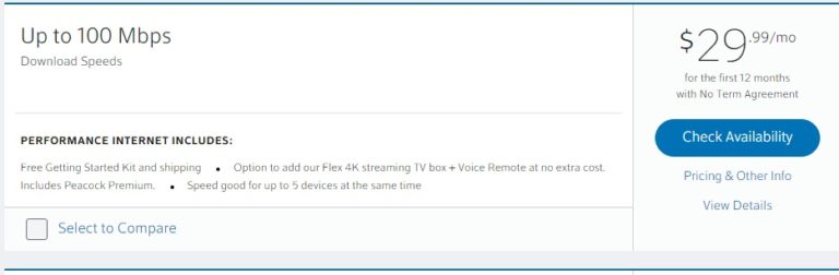 Xfinity Performance Internet Plan $39.99/month plan offers 1.2TB of