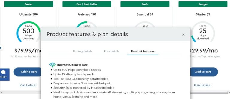 Cox Ultimate 500 Internet Plan $79.99/month plan offers 1.25 TB of